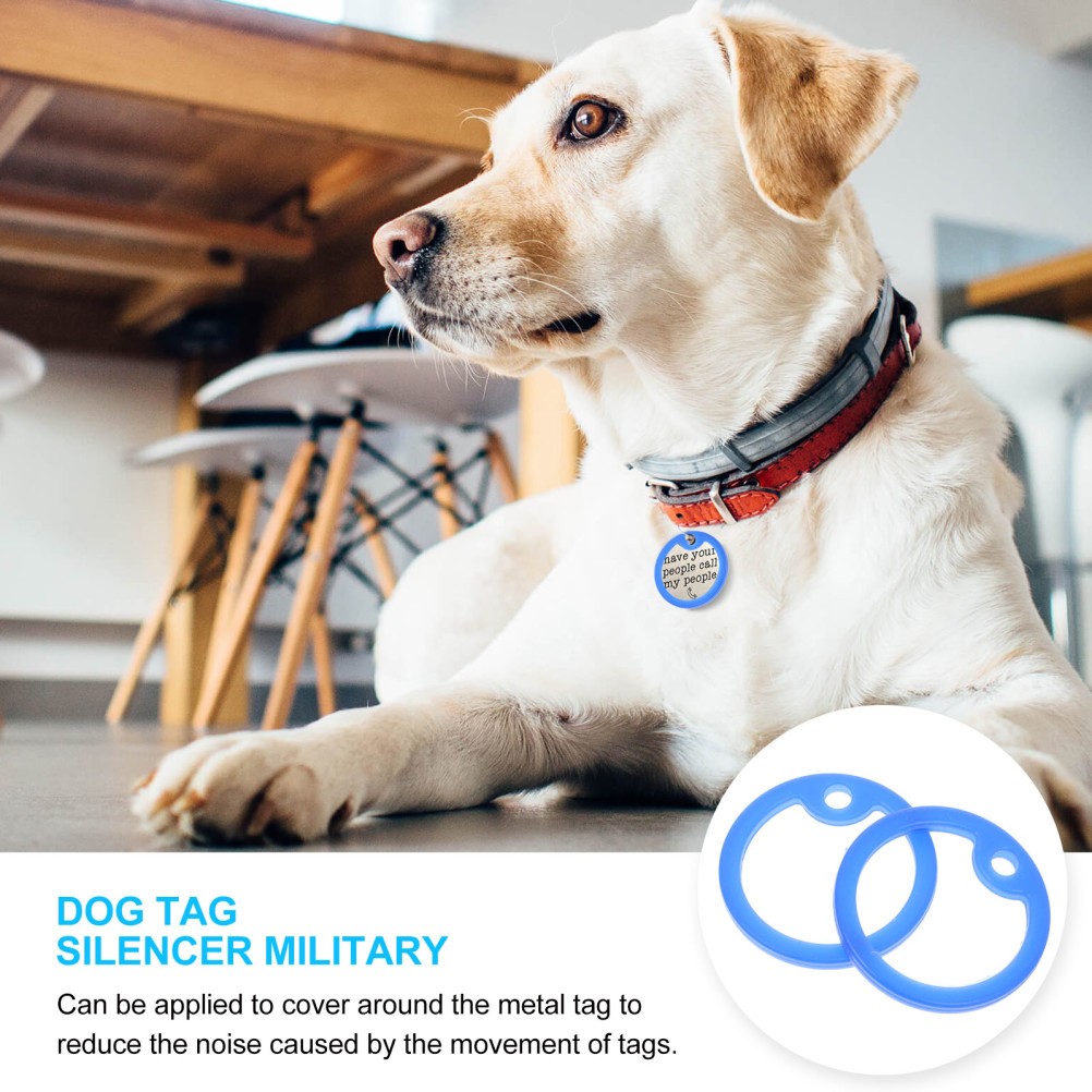 15Pcs Reusable Silicone Pet Tag Covers for Dog Collar Accessories Blue