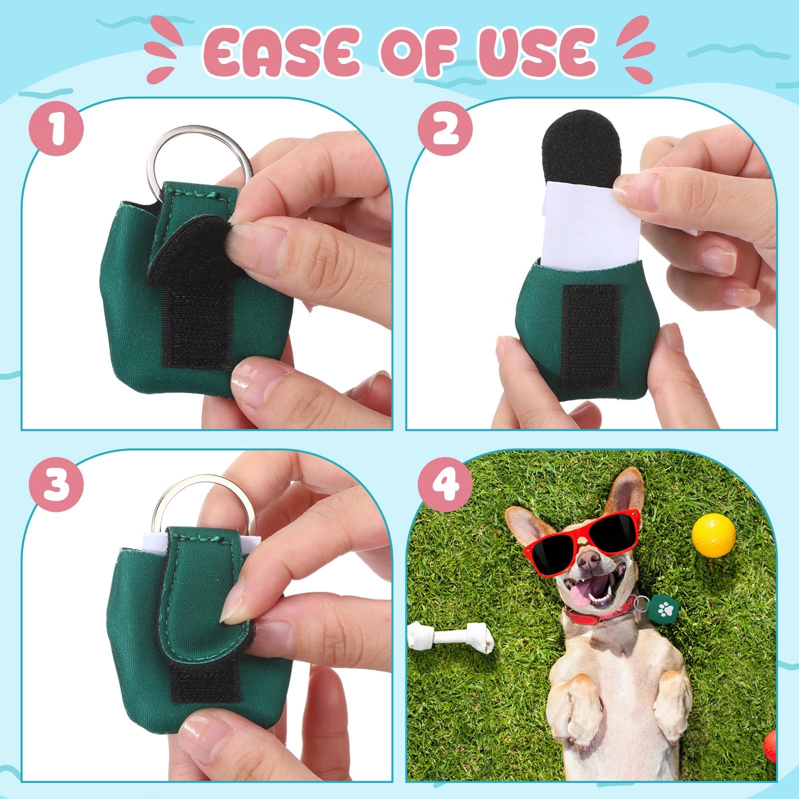 Locmeo 20 Pcs Dog Tag Silencer with Rings Portable Quiet Dog Holder Soundless…