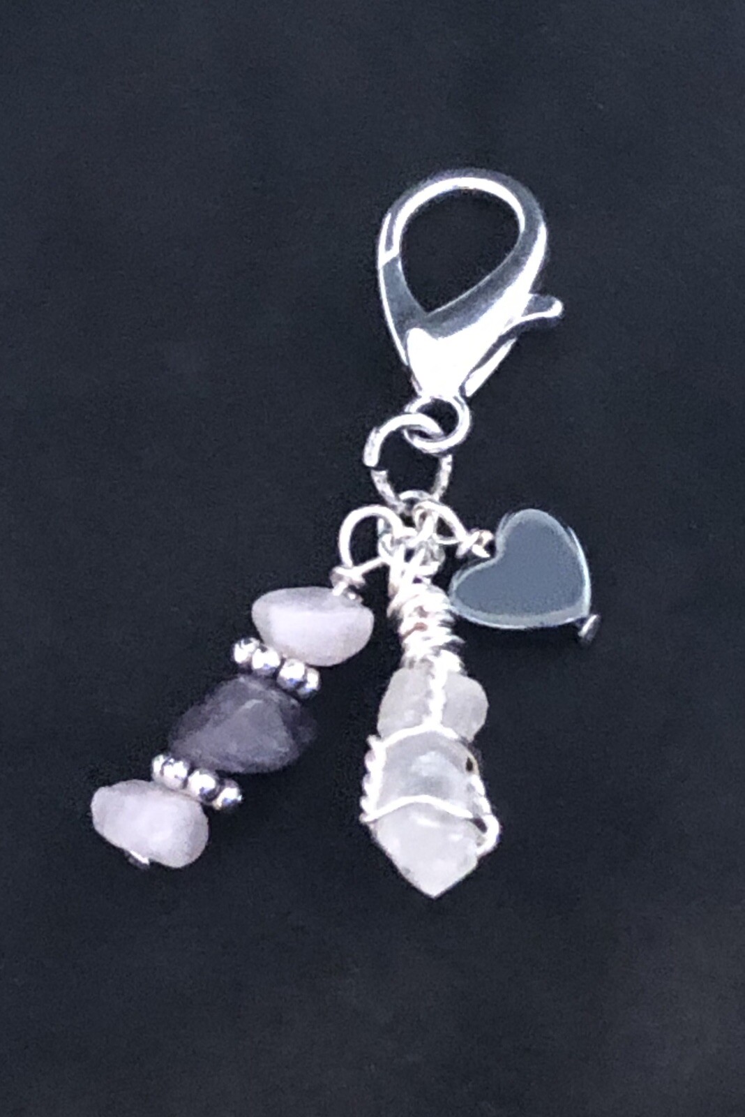 Amethyst & Rose Quartz Crystal Pet Charm, Collar Charm, Healing Pet Charm, Pets