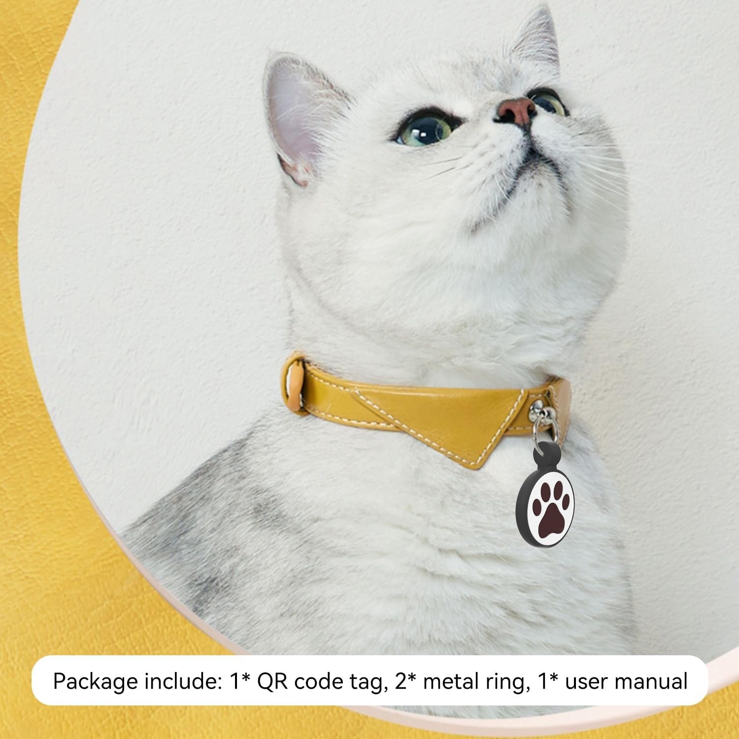 1.25″ Personalized QR Code Dog Tag – Stylish Rose for Medium to Large Breeds