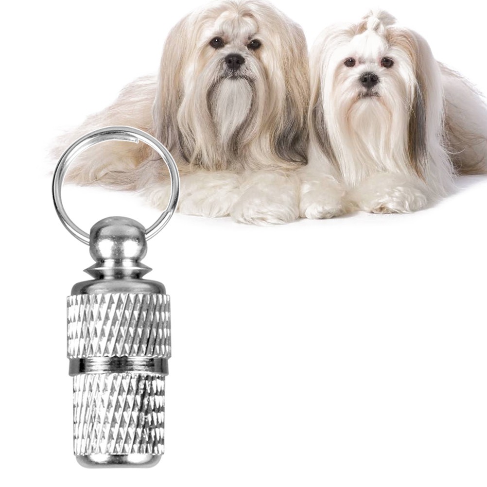 2Pcs Reusable Cat Dog Id Barrels Silver Lightweight Collar Accessories