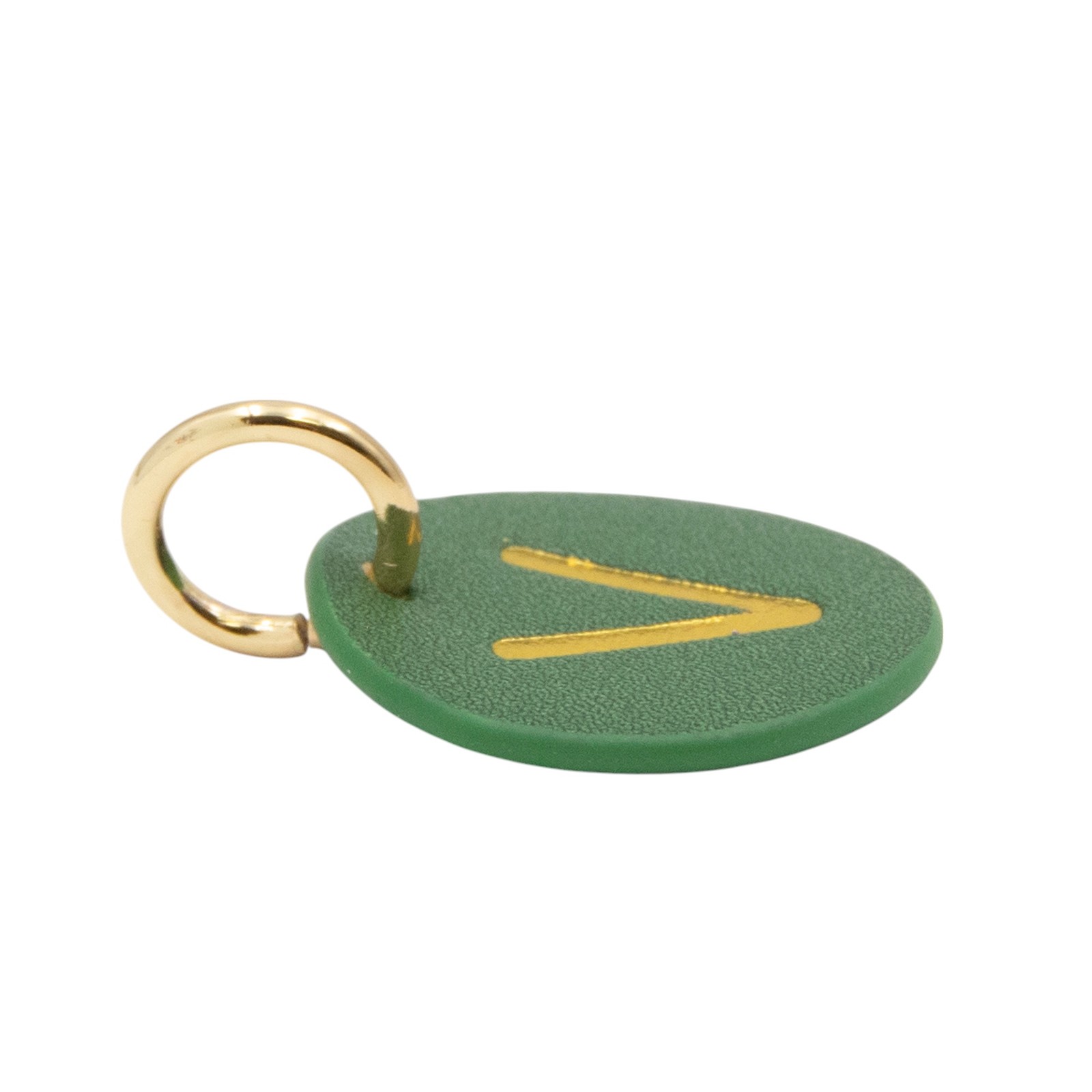 The Cuddle Collab Wear & Share Charm Faux Leather “V” Monogram in Dark Green