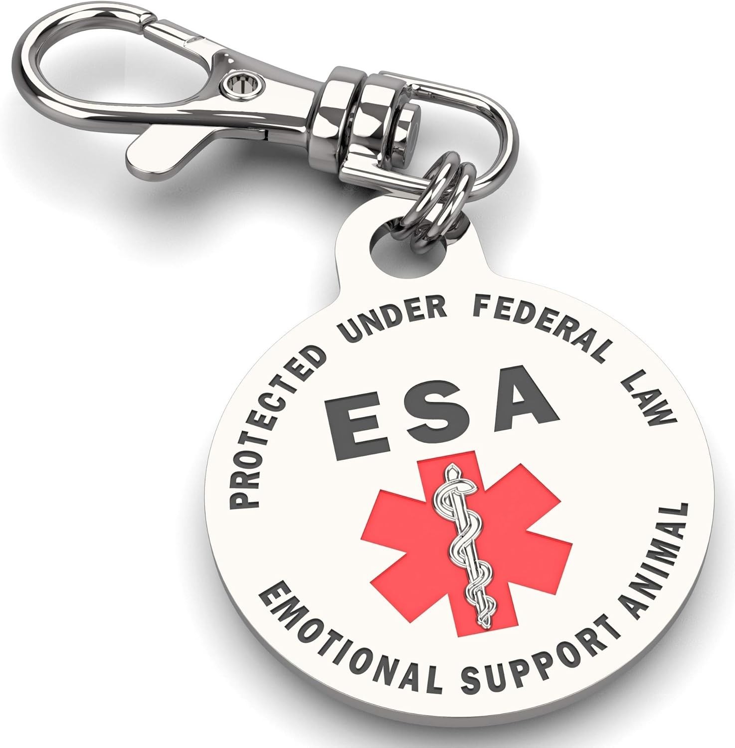 Durable Personalized ESA Tag – Eye-Catching Red Service Dog ID for Medium Breeds