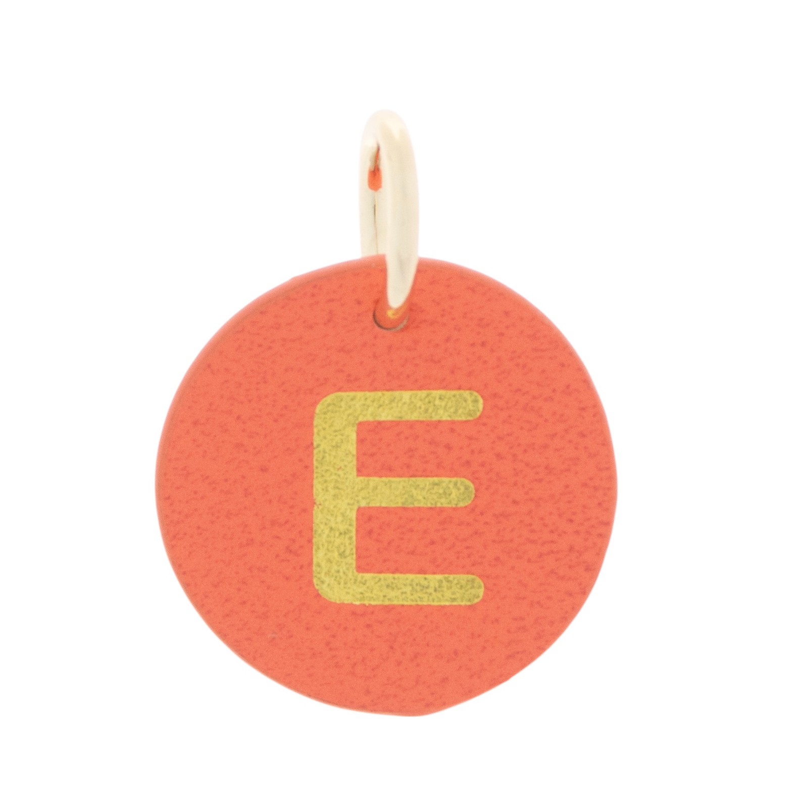 The Cuddle Collab Wear & Share Charm Faux Leather “E” Monogram in Orange