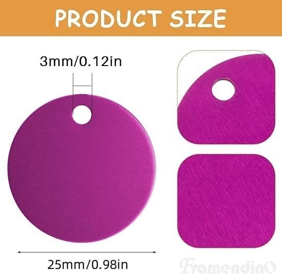 Pet ID Tag Colorful Blank Round Double Sided Pets ID Tag Name Phone Number ID…