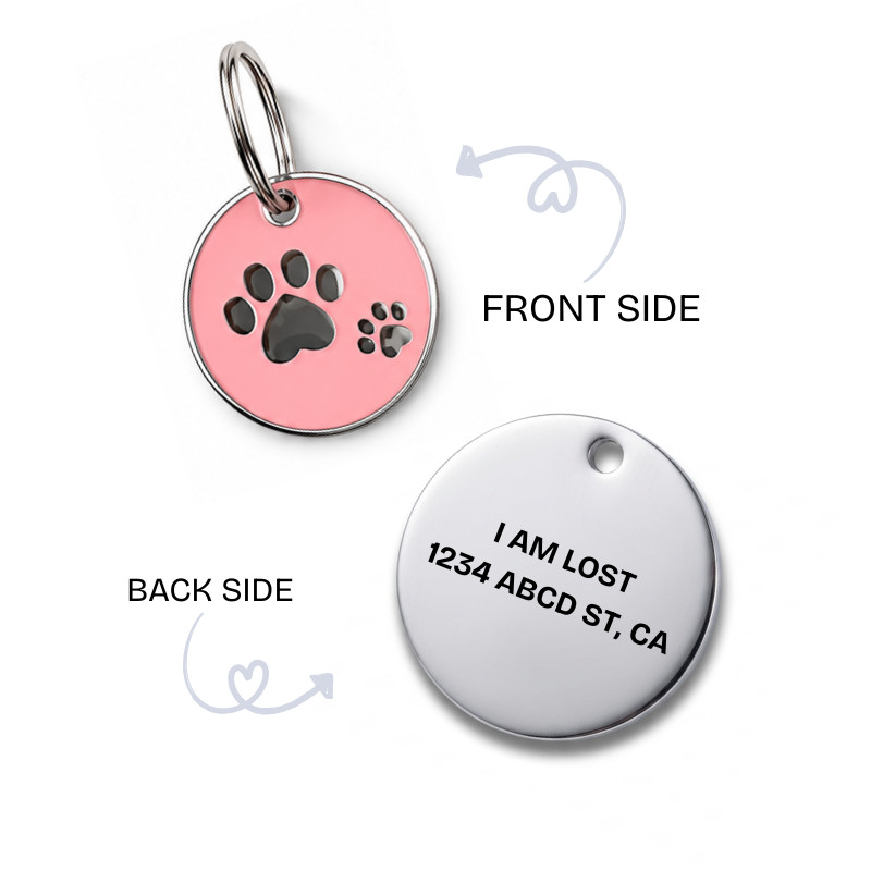 Personalized Enamel Dog Cat ID Tag Multiple Designs Custom Engraved Pet Tags