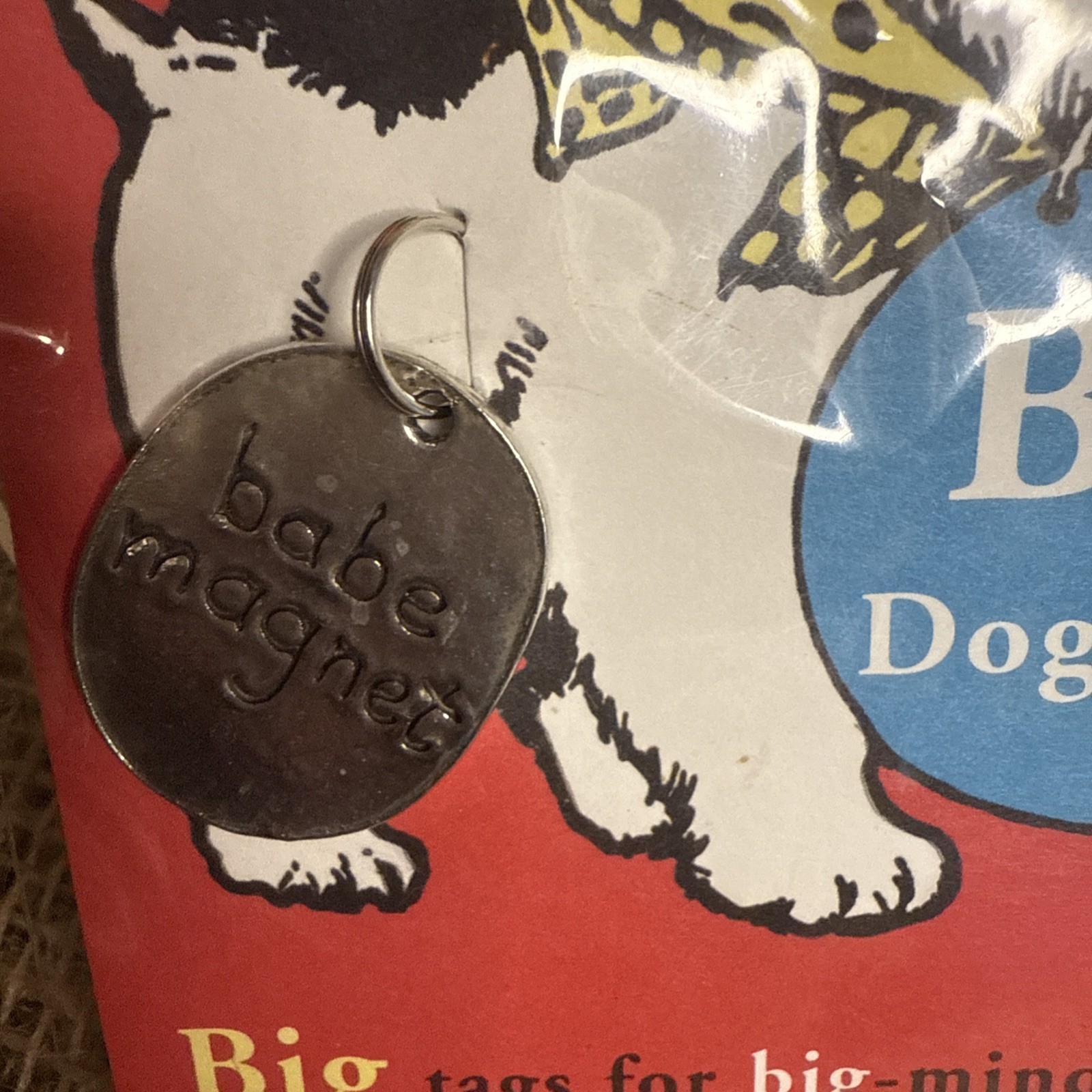 New 100% Lead Free Pewter Pet Tag ‘Babe Magnet’ Metal Morphosis Engravable M1