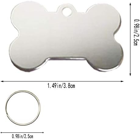 30 Pcs Pet ID Tag Bone Shape 38MM Blank Personalized Aluminium Pendants Tag Dog