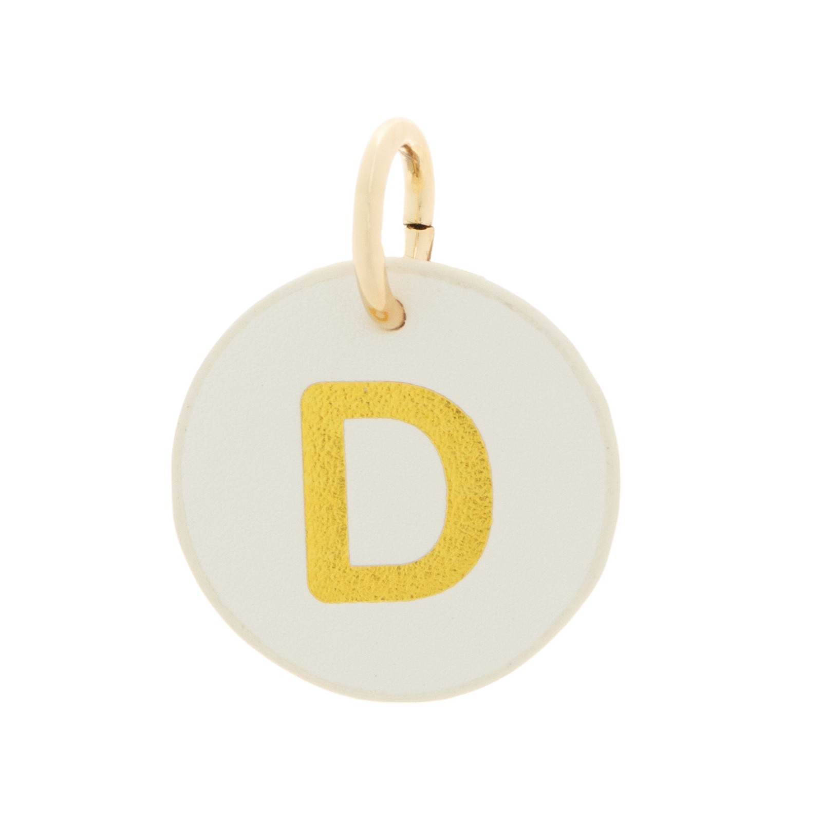 The Cuddle Collab Wear & Share Charm Faux Leather “D” Monogram in White