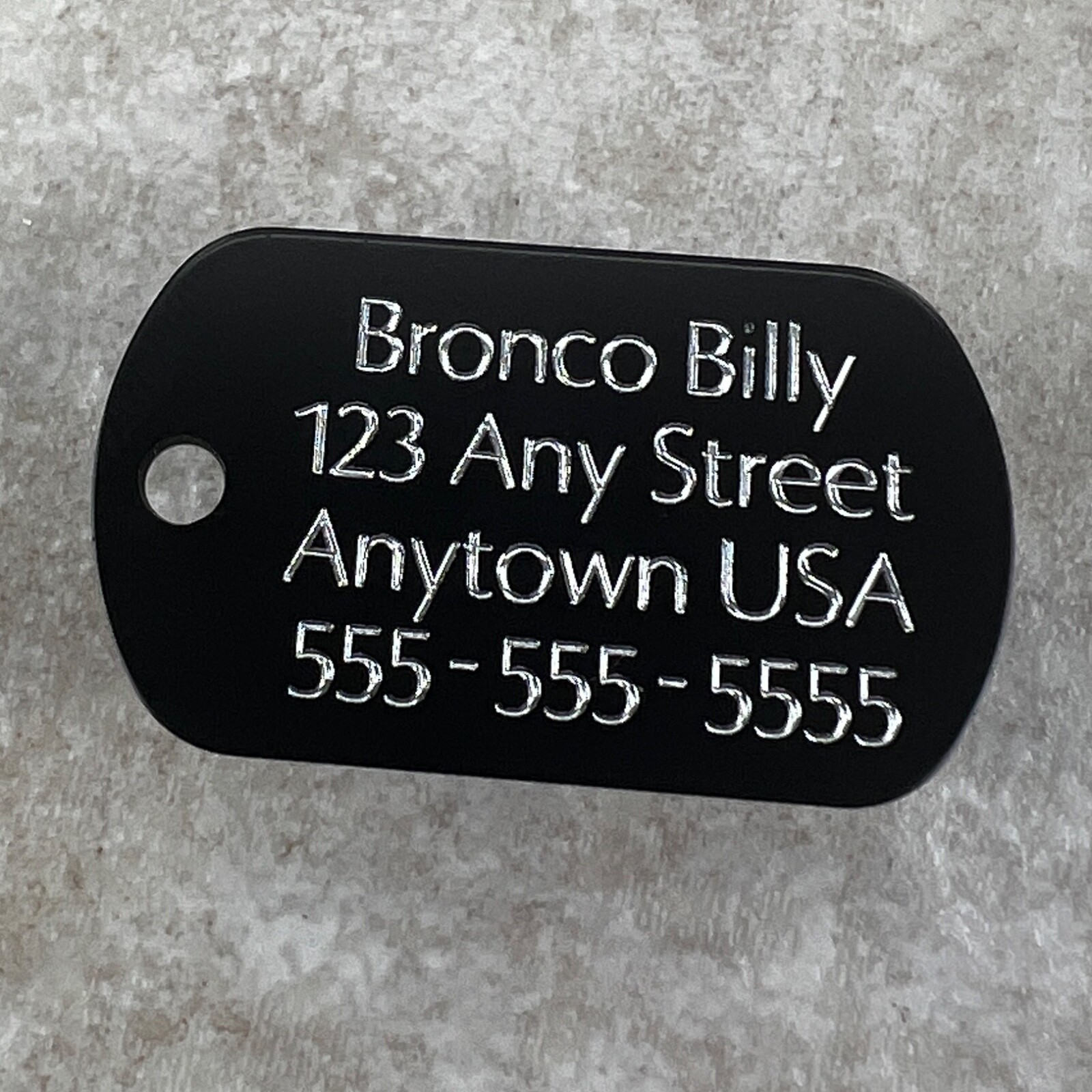 Custom Engraved Tags Personalized Luggage Tag MINI MILITARY Dog Tag MINI BLACK