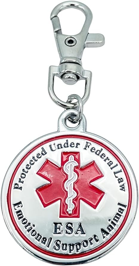 ESA Dog Accessories Emotional Support Tag for Medium & Large Dogs Pet Id Collar