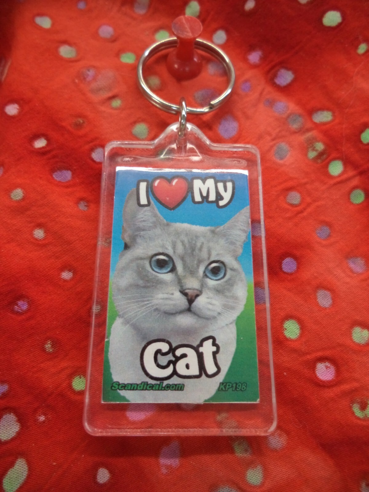 SCANDIAL PET KEY CHAINS – DOUBLE SIDED – I LOVE MY ___DOG/CAT___ YOU PICK! #1