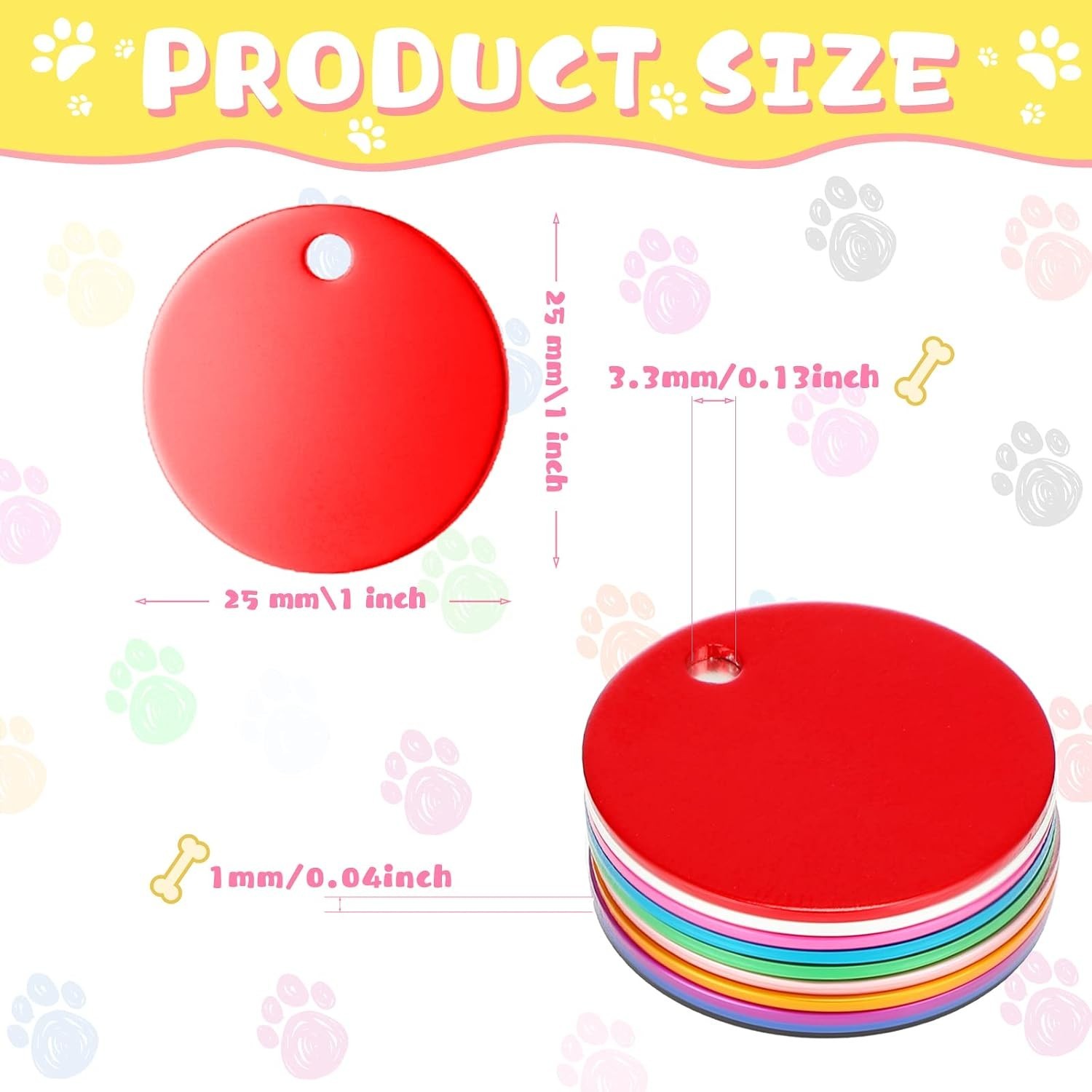 150 Pcs Blank Dog Pet Tags Bulk for Engraving 25 mm Aluminum Round Discs Smoo…