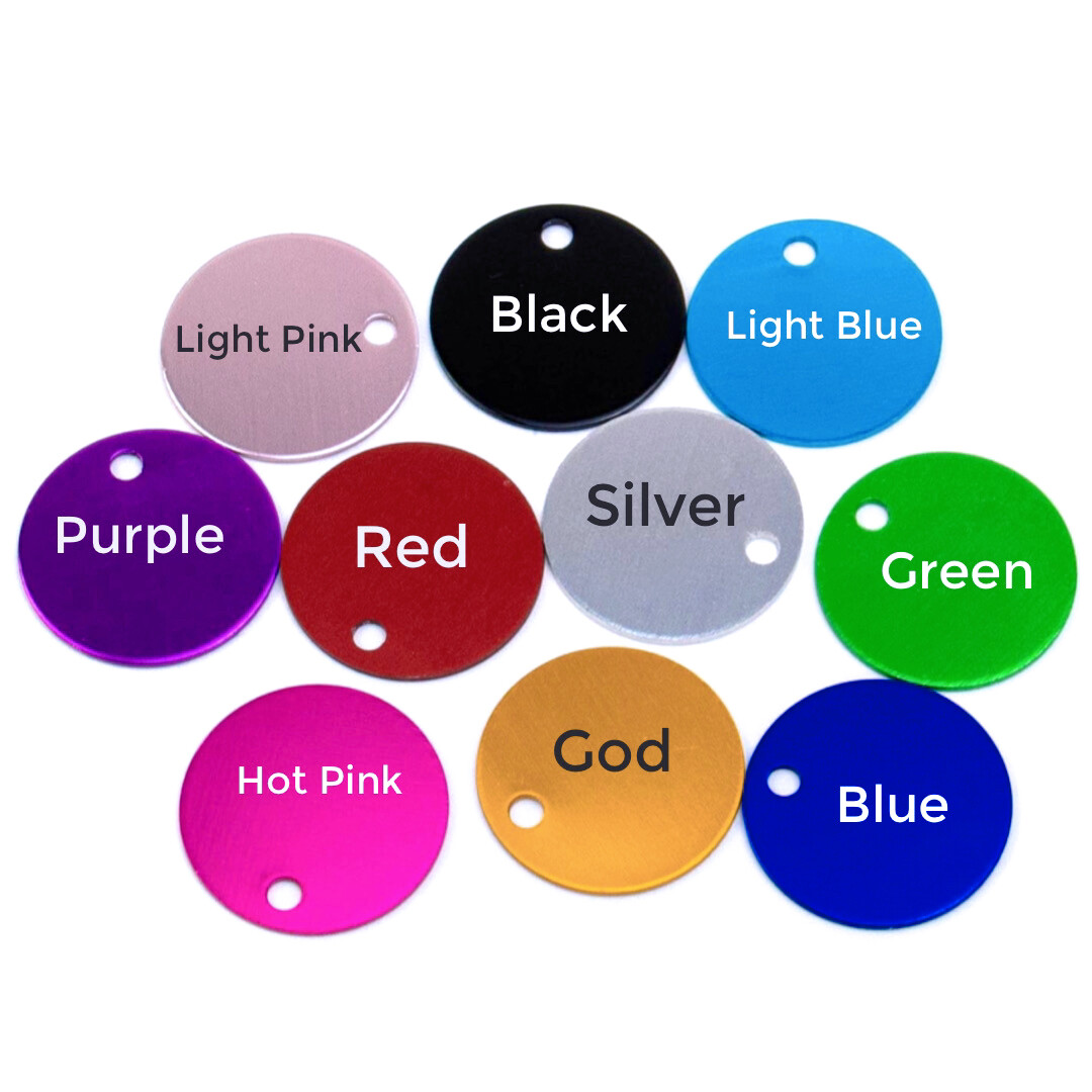 Cat Dog ID Tags, Personalized Pet Tags, Custom Text,Aluminium Round ID Tags