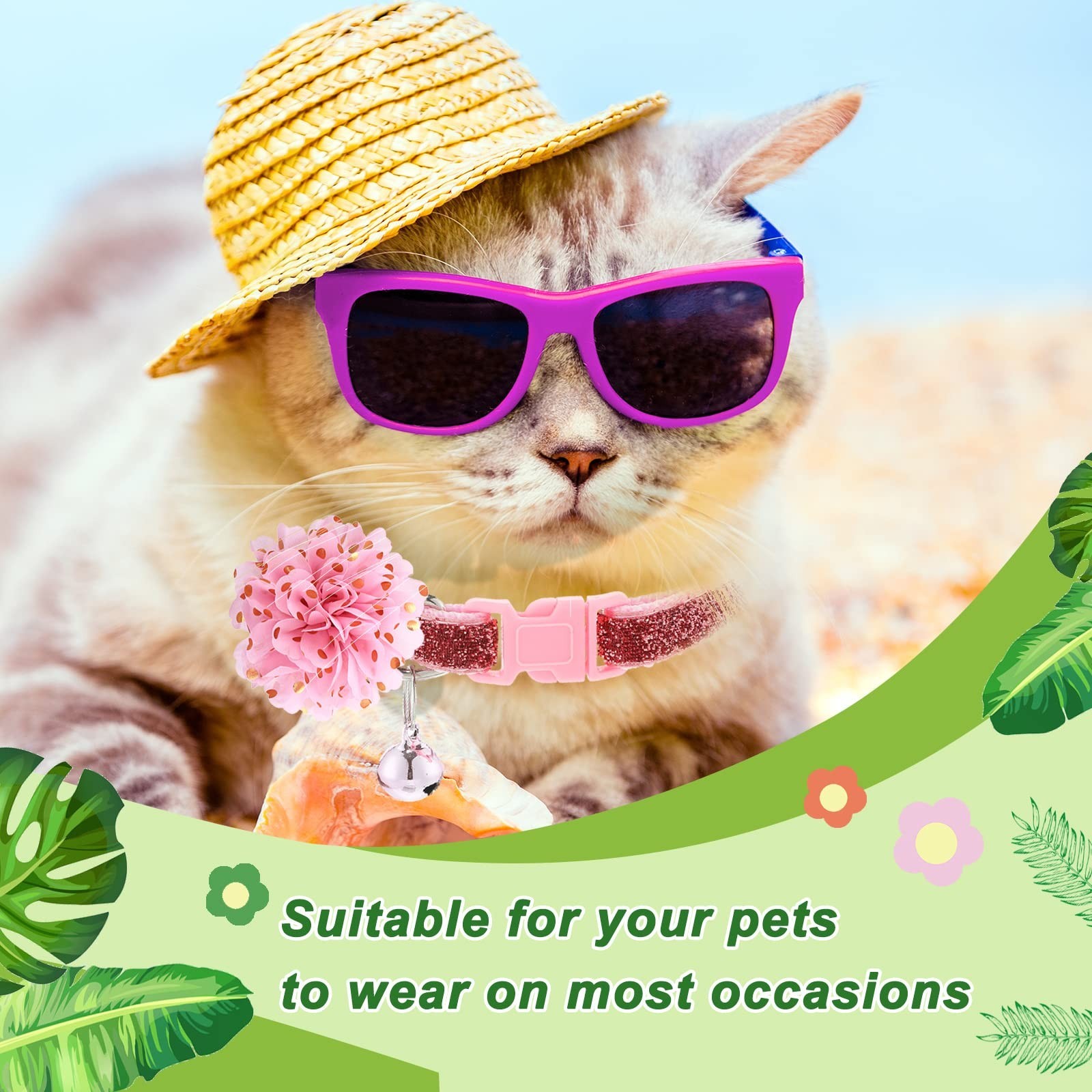Tondiamo 84 Pcs Dog Collar Flower Bow Accessories Bulk Multi Color Dog Pet Ch…