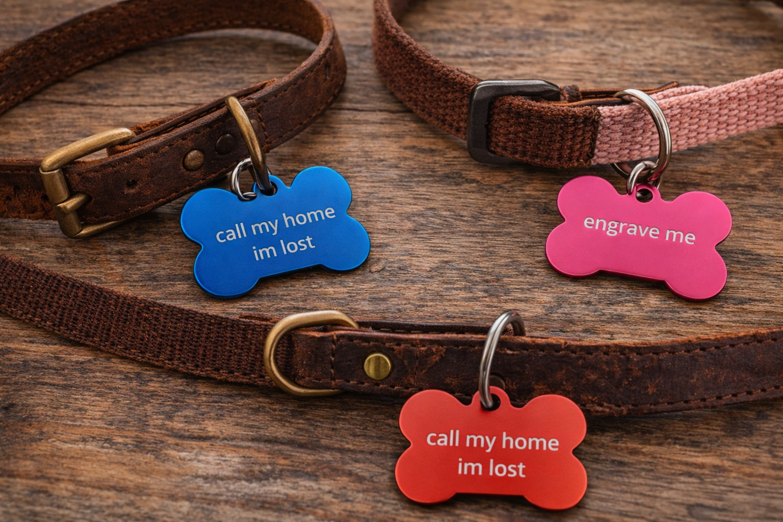 Custom Engraved Dog Tag_Personalized Pet ID_Deep Laser Engraving_Multiple Colors