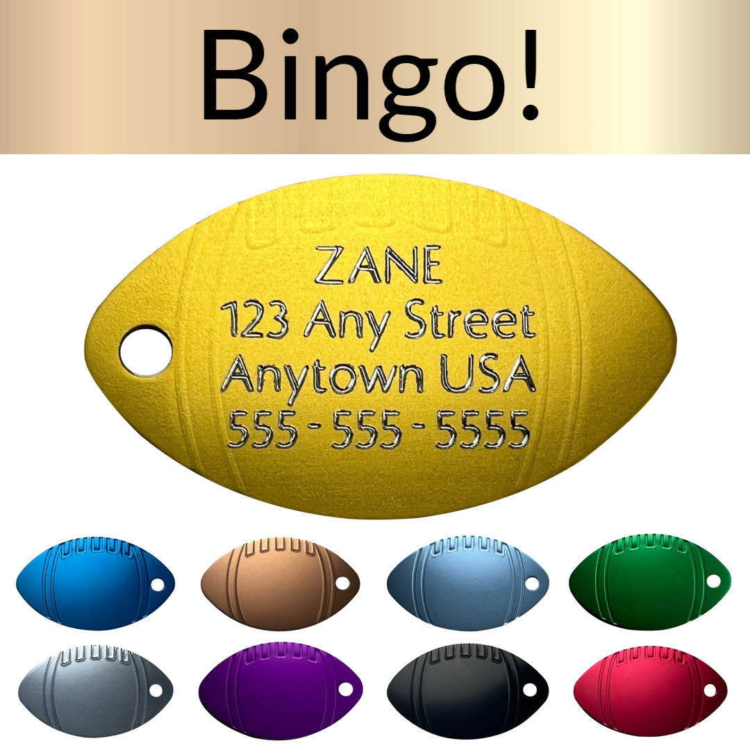 Custom Engraved Dog Tags Personalized Dog Collar Pet Tags Engraved NINE FOOTBALL