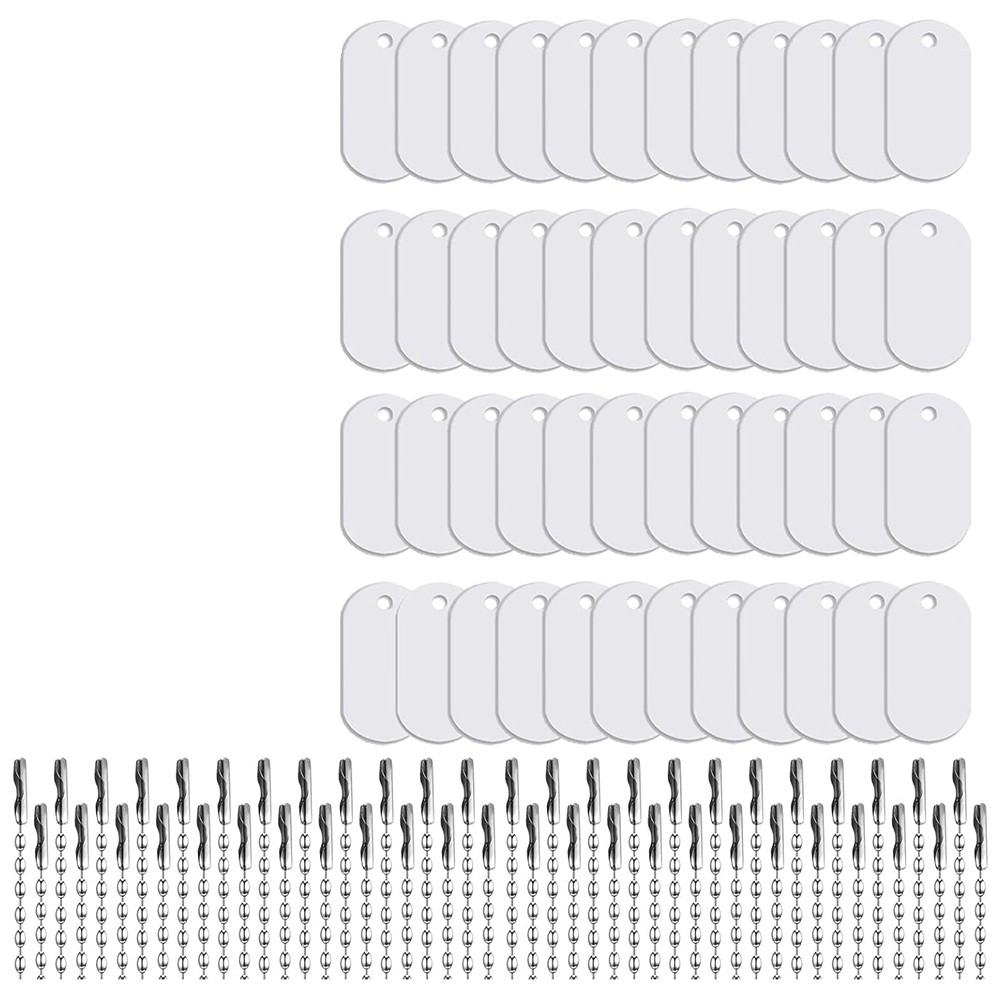 Sublimation Dog Tags Blanks 48 Pcs Aluminum Sublimation Dog Tag Chain8618