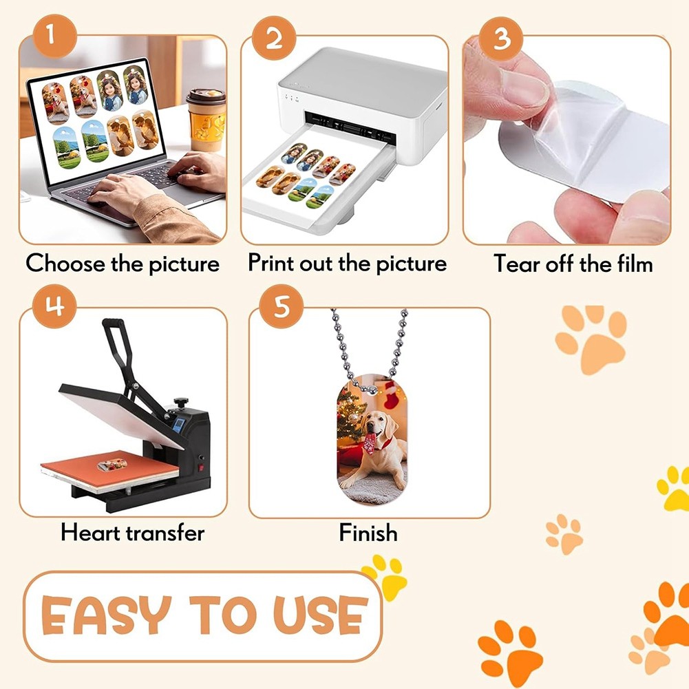 Sublimation Dog Tags Blanks 48 Pcs Aluminum Sublimation Dog Tag Chain8618