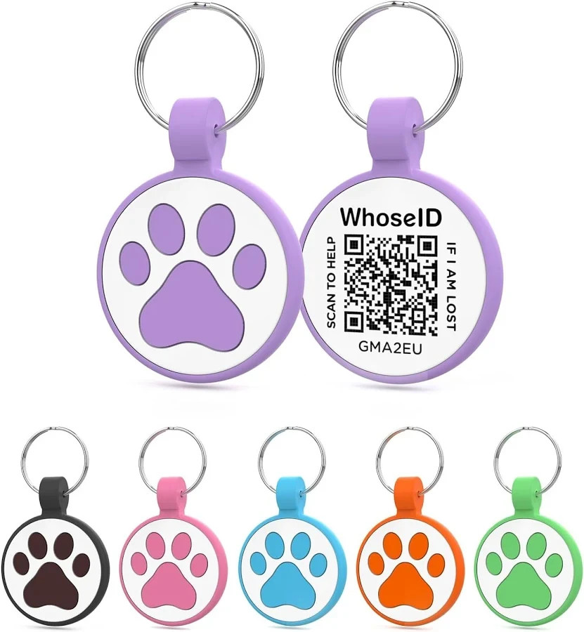 ilFindYou Silicone Dog Tags Personalized for Pets with QR Code, Emergency Conta