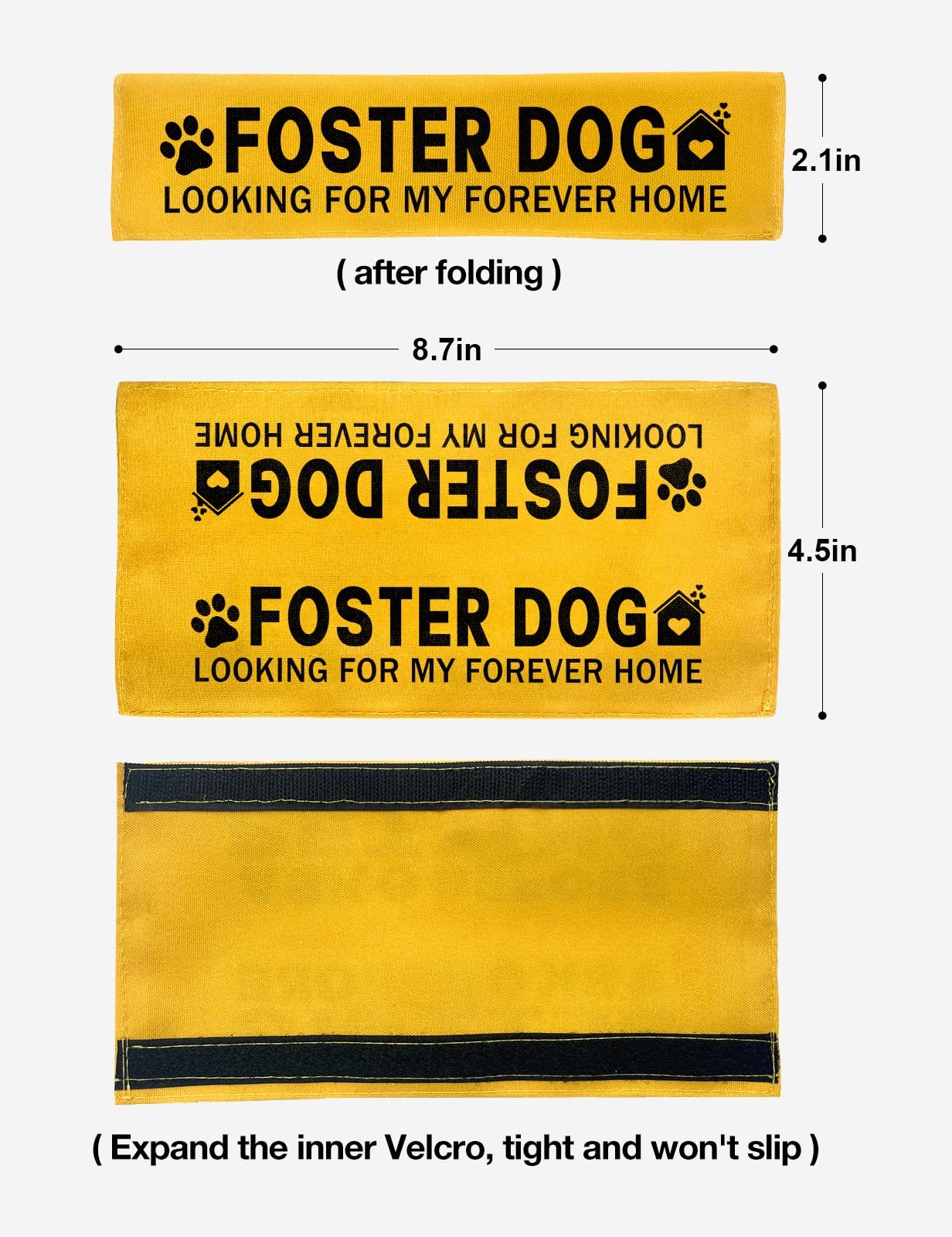 Yellow Foster Dog Leash Wrap Funny Adopt Me Sleeve Hanging Service ID Patch