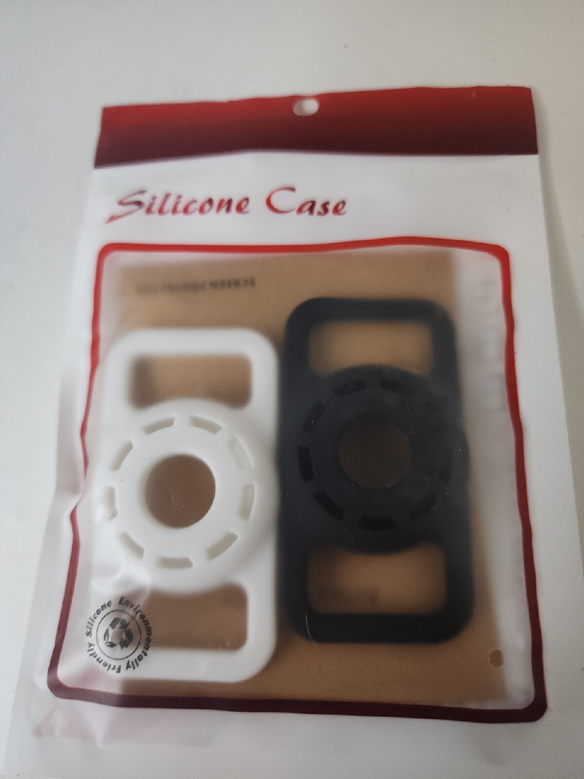 Airtag Holder for Dog Cat Collar Silicone Air Tag Case Black & White (T57)