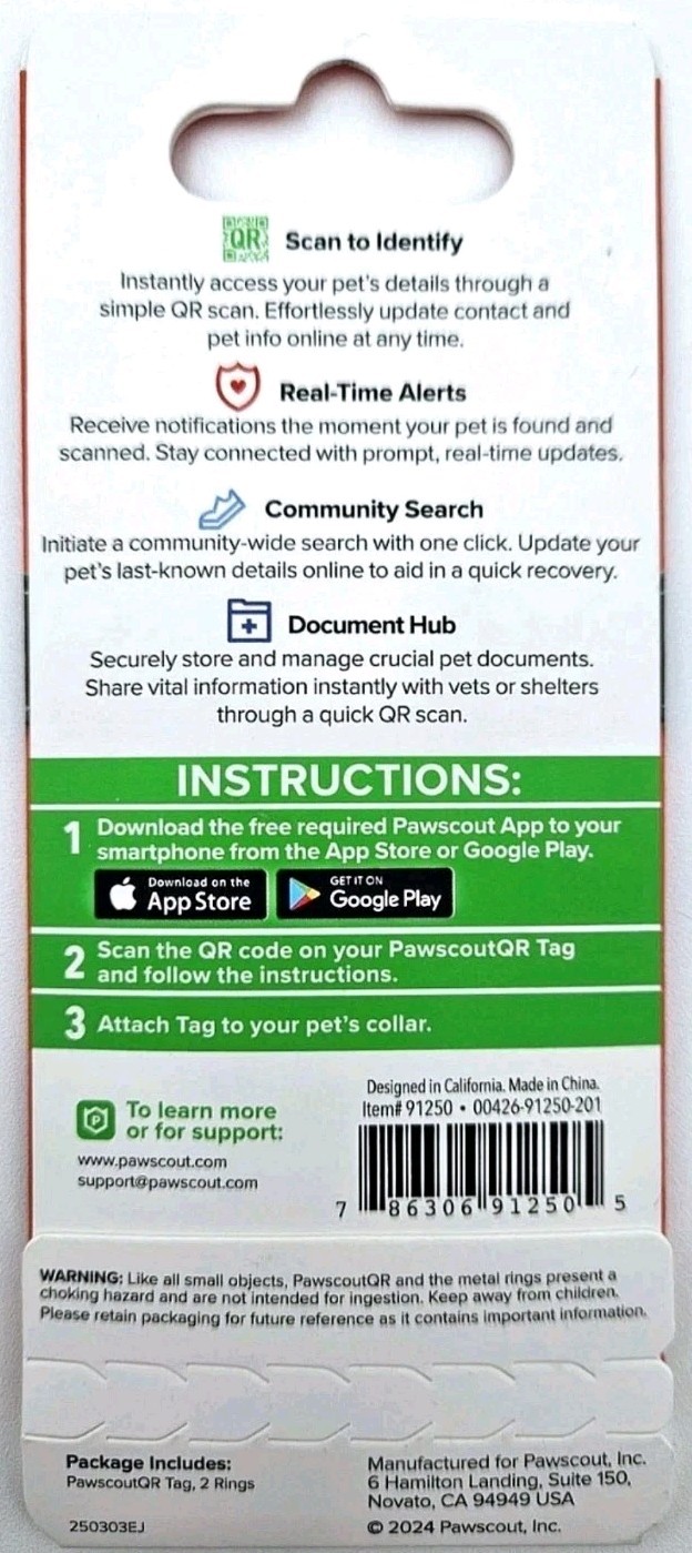 🐾 PAWSCOUT The Smart Pet Tag QR Finder For Dogs Cats Pets Smartphone Safety App