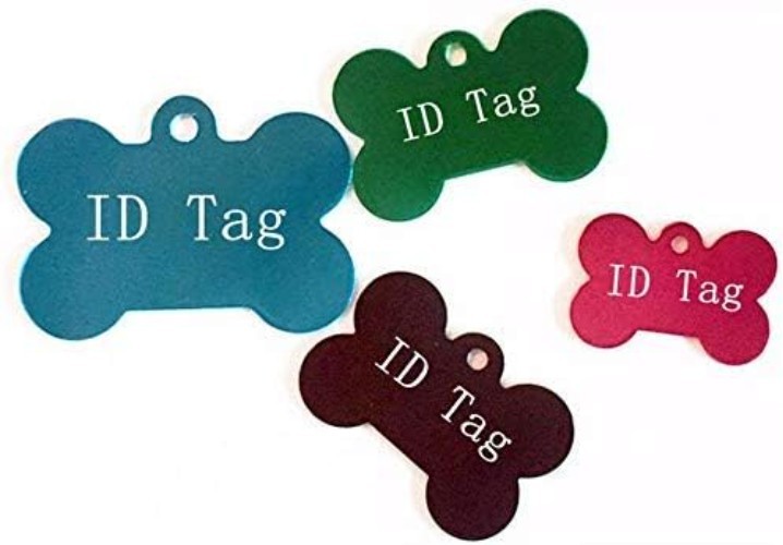 Scratch Resistant Bone Shape ID Tags 20 Pcs for Dogs Cats Multicolor Design