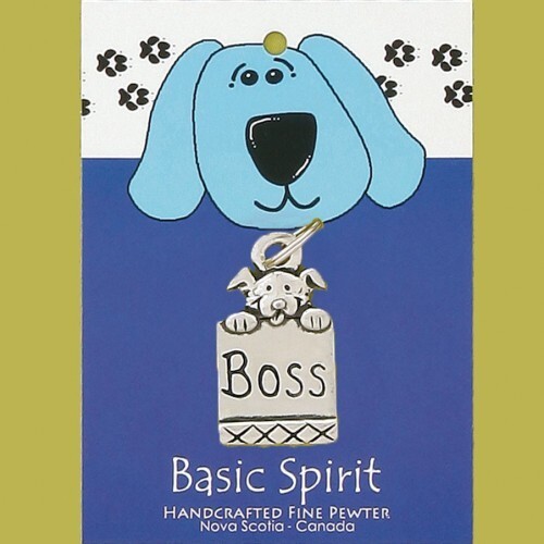 Funny Pewter Dog Tag- “BOSS” by Basic Spirit