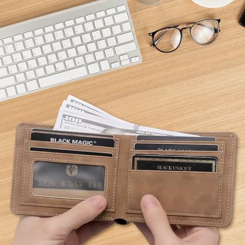 Funny Birthday Gifts,Leather Wallet for Men,Engraved Personalized Leather JUNE