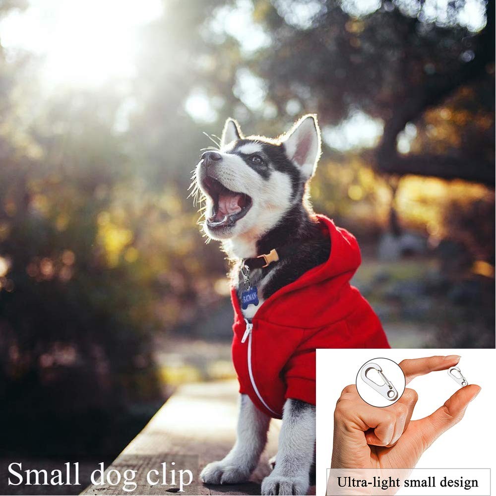 Dog Tag Clips / 2 Pack/Multiple Size 304 Stainless Steel Quick Clip with Ring…