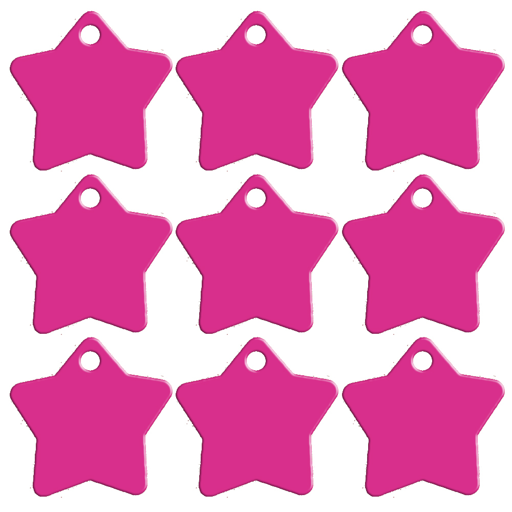100pcs Wholesale Bulk STAR Pet Dog Cat Identification Name Tags Aluminum 9 Color