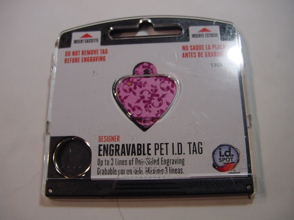 NEW – FIDO ENGRAVABLE PET I.D. TAG – PINK HEART
