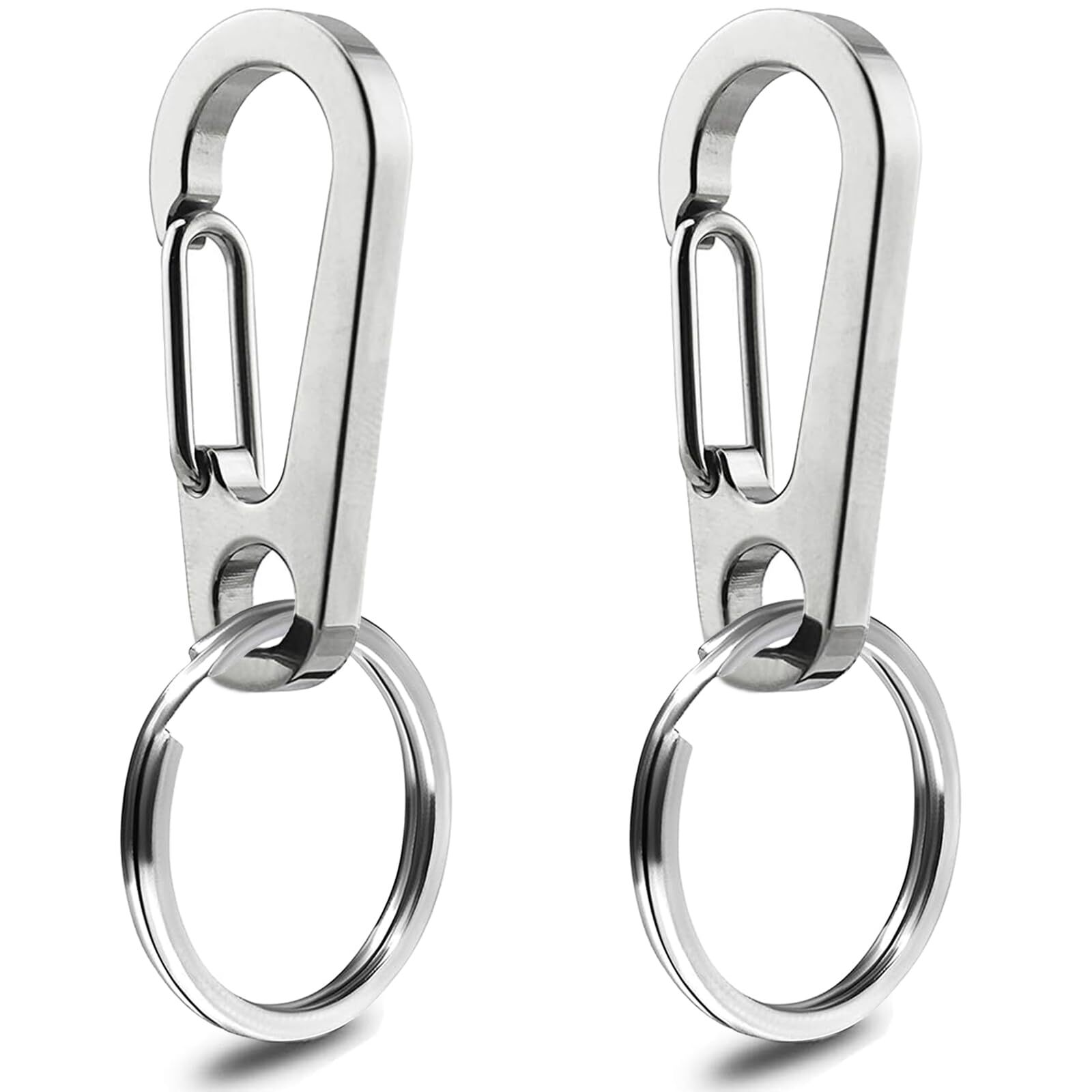 2PCS XL Stainless Steel Dog Tag Clips Quick ID Tag Holder for Collars & Harness