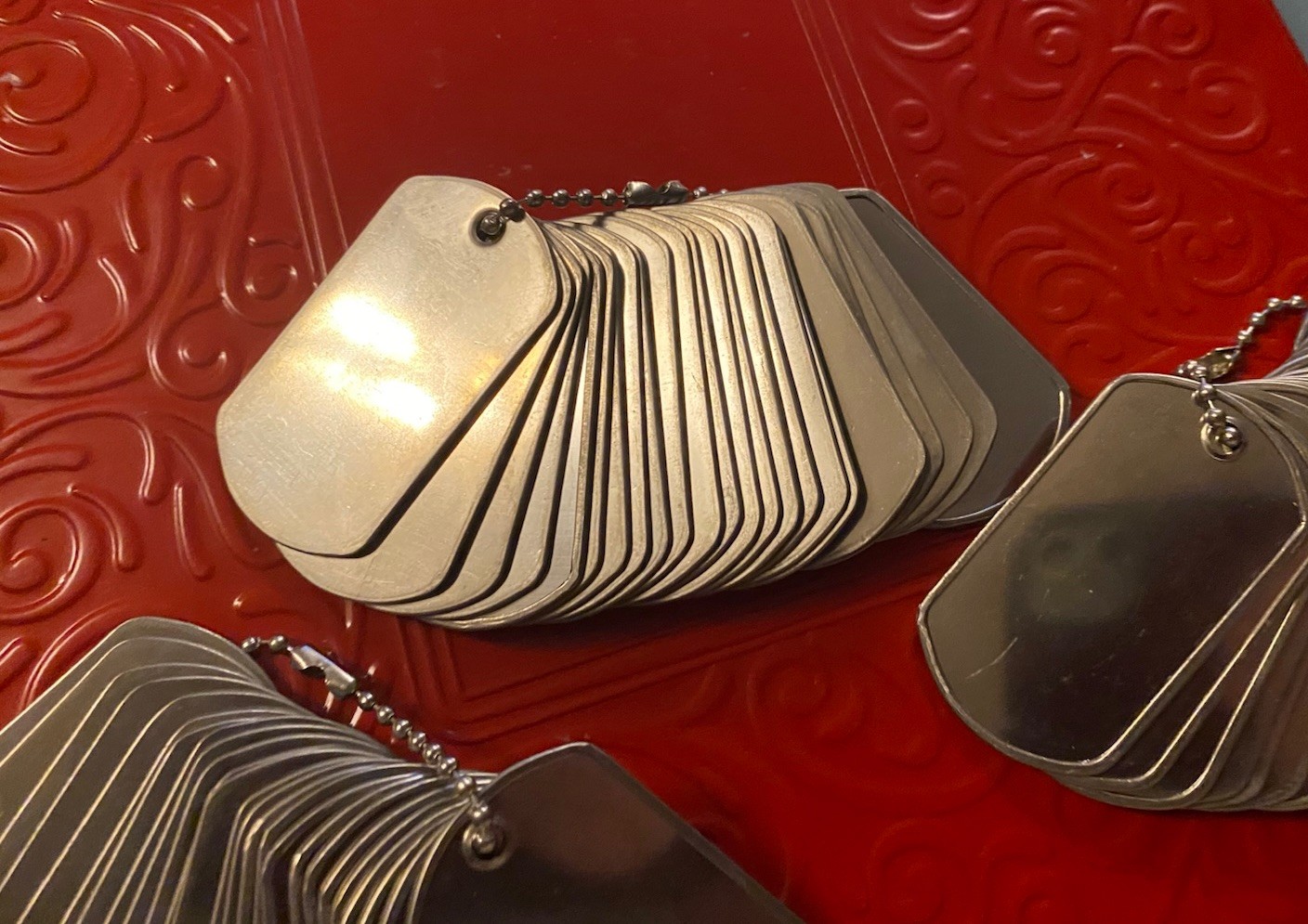 50 Shiny Stainless Steel Military Type Dog Tags – BLANK