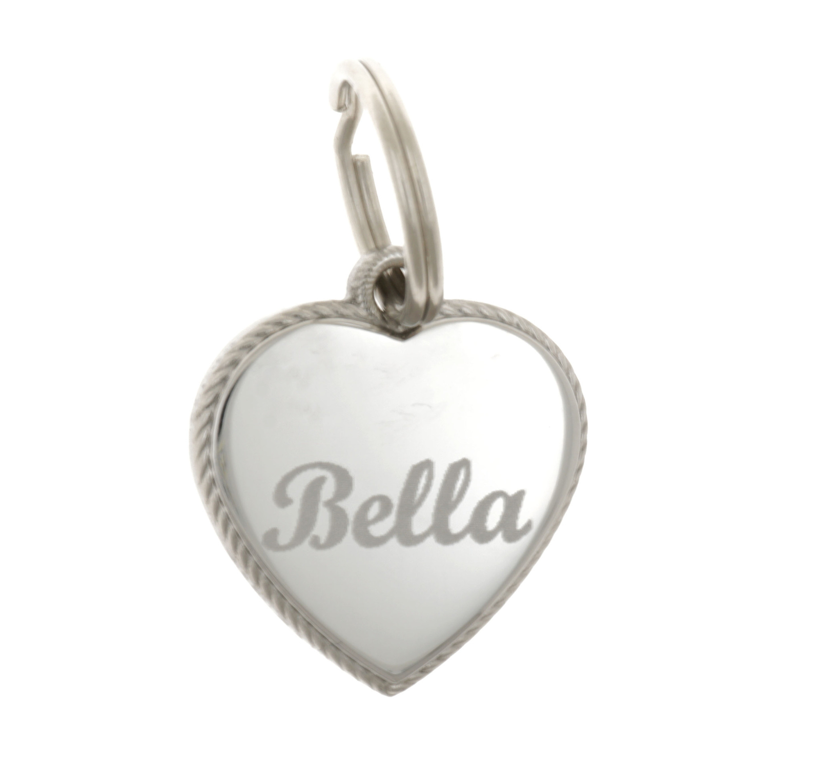 Custom Engraved Personalized Rope Style Heart Stainless Steel Pet Dog Cat ID Tag