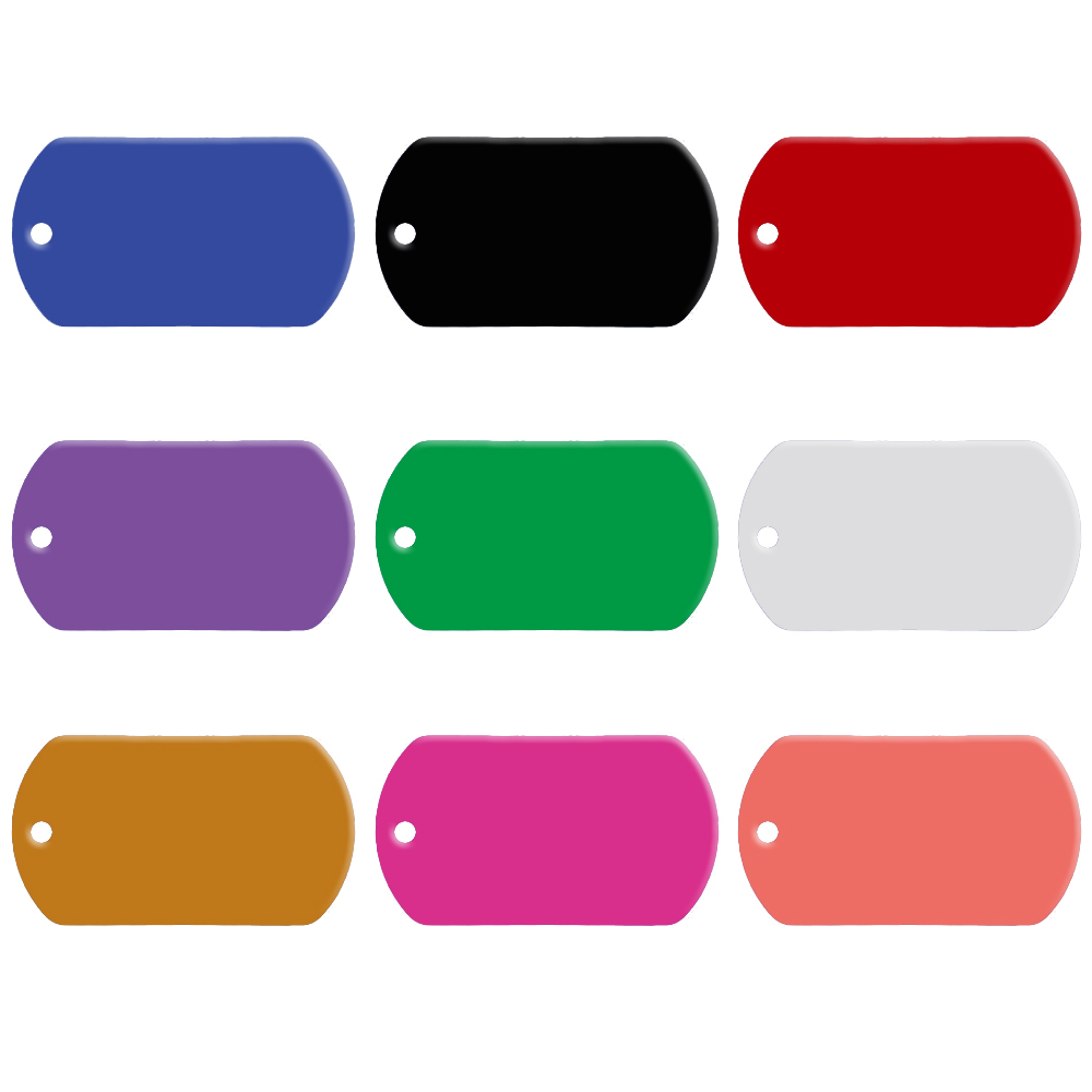 Rectangle Aluminum Dog Tag Multi‑Color Pet ID Name Tags For Dog Cat Accessory