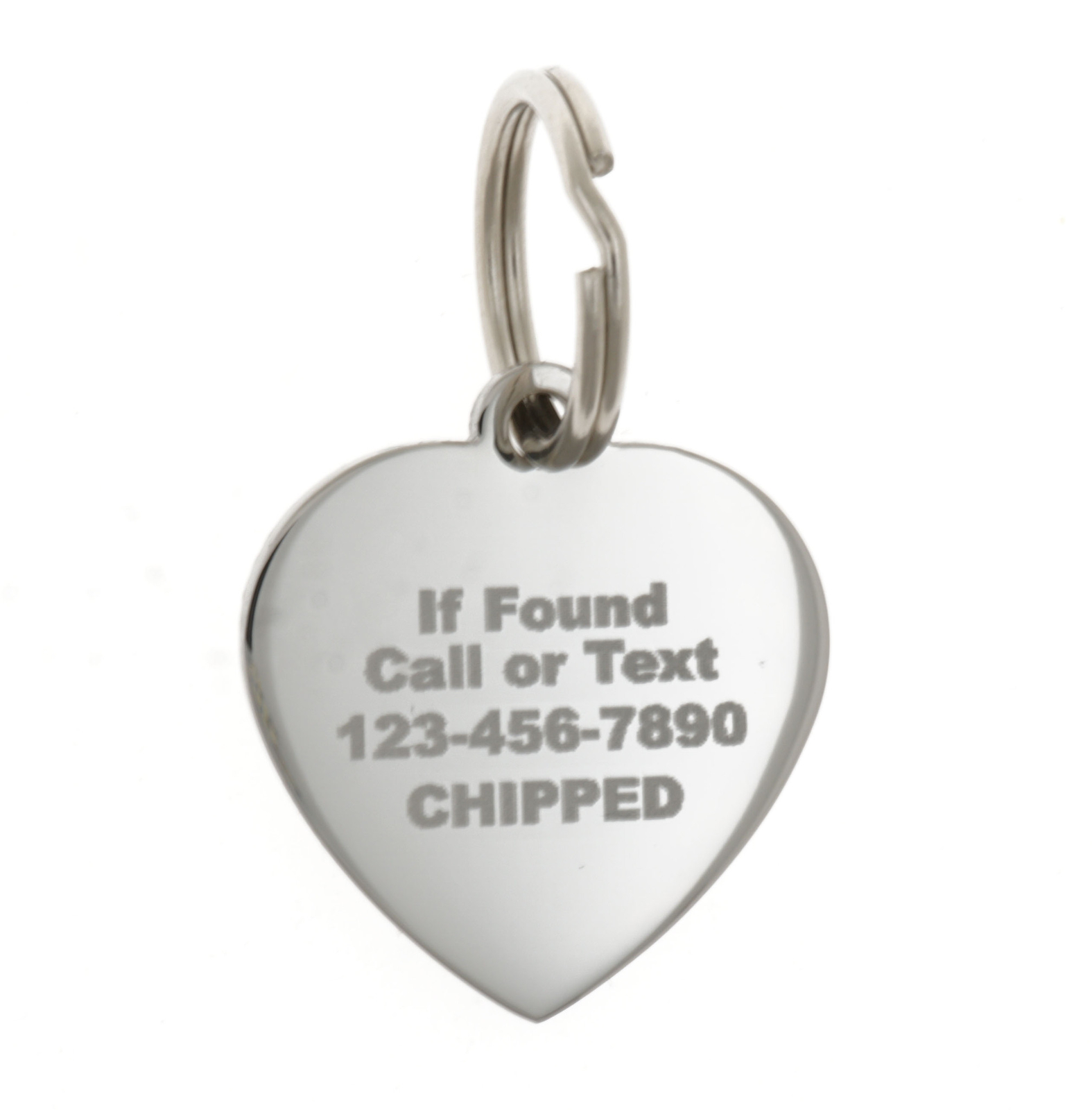 Custom Engraved Personalized Rope Style Heart Stainless Steel Pet Dog Cat ID Tag