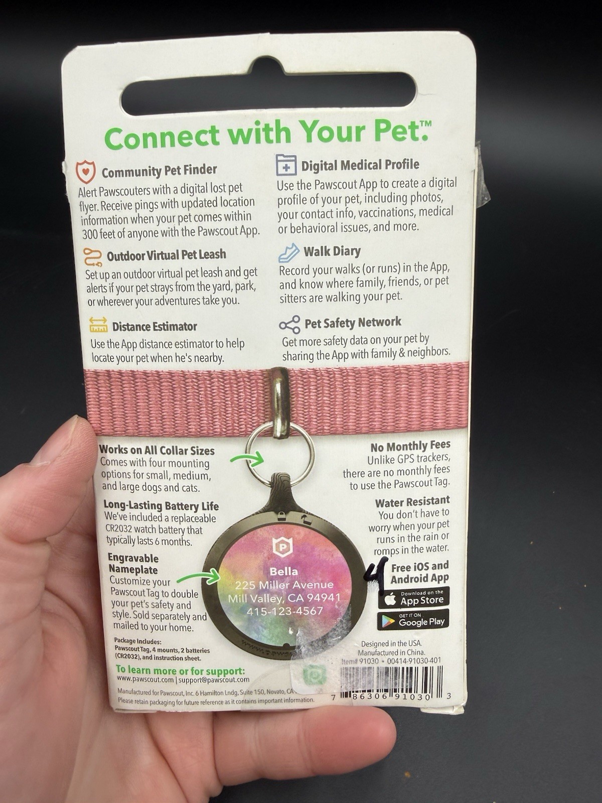 Pawscout The Smarter Pet Tag Community Pet Finder Connects To Your Phone NEW