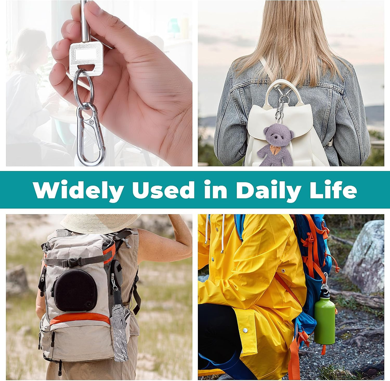 Dog Tag Clips, Stainless Steel Heavy Duty Ring Pet Tag Key Ring Clips, Pet Tags