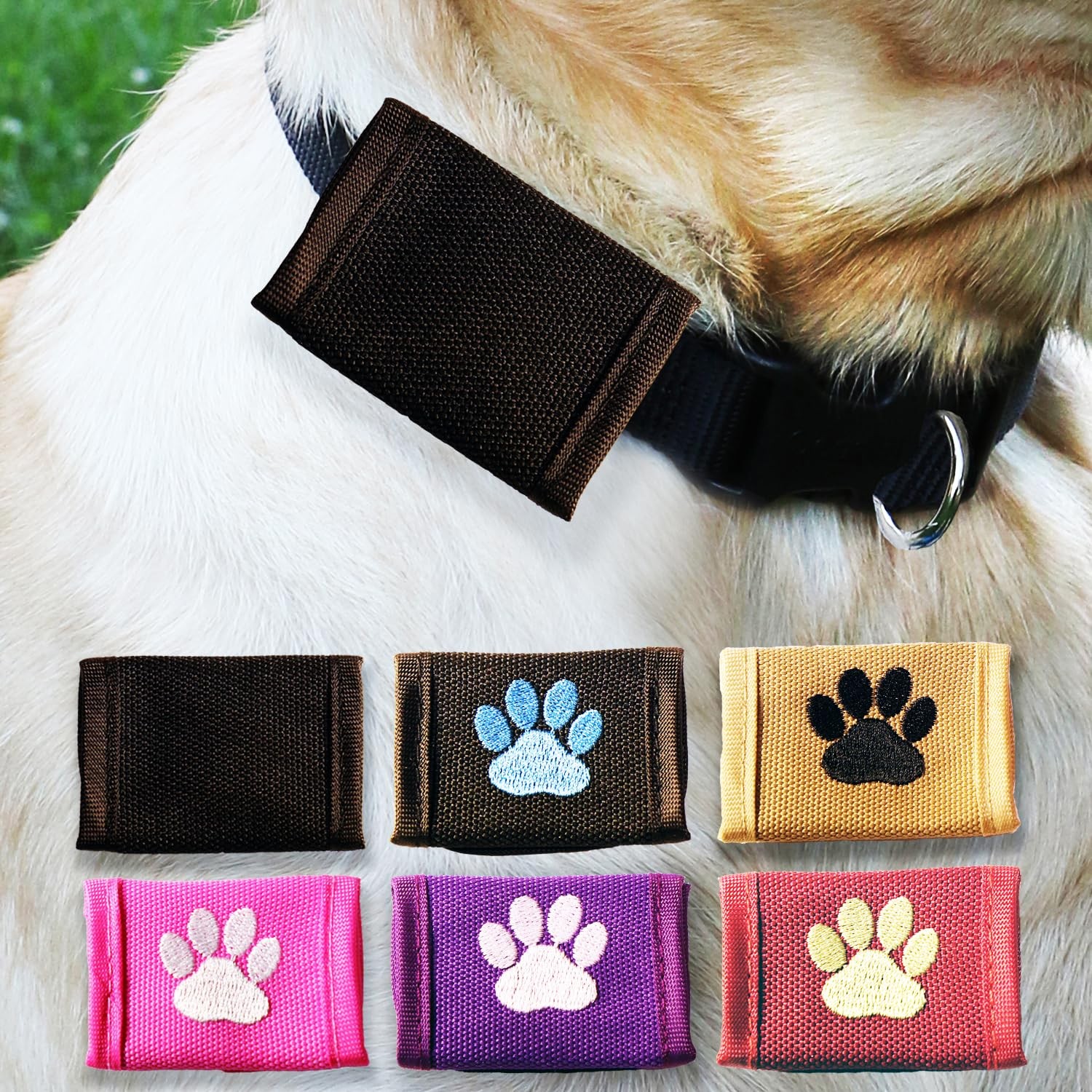 Dapper Dog Pet Tag Silencer Ballistic Nylon Black Quiet Collar Accessories