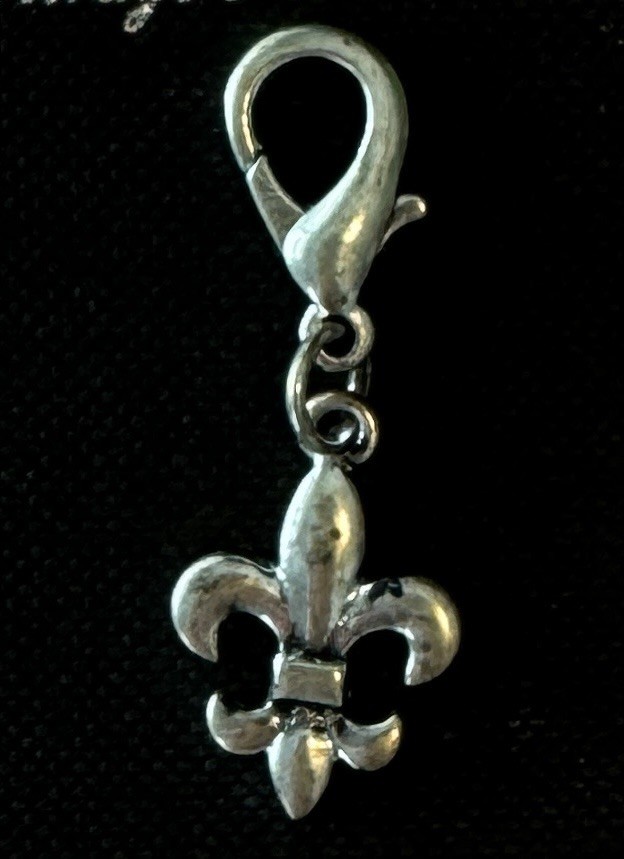 Fleur De Lis Dog Charm by Mirage Pet Lobster Claw 1 5/8″ Length 1/2″ Wide