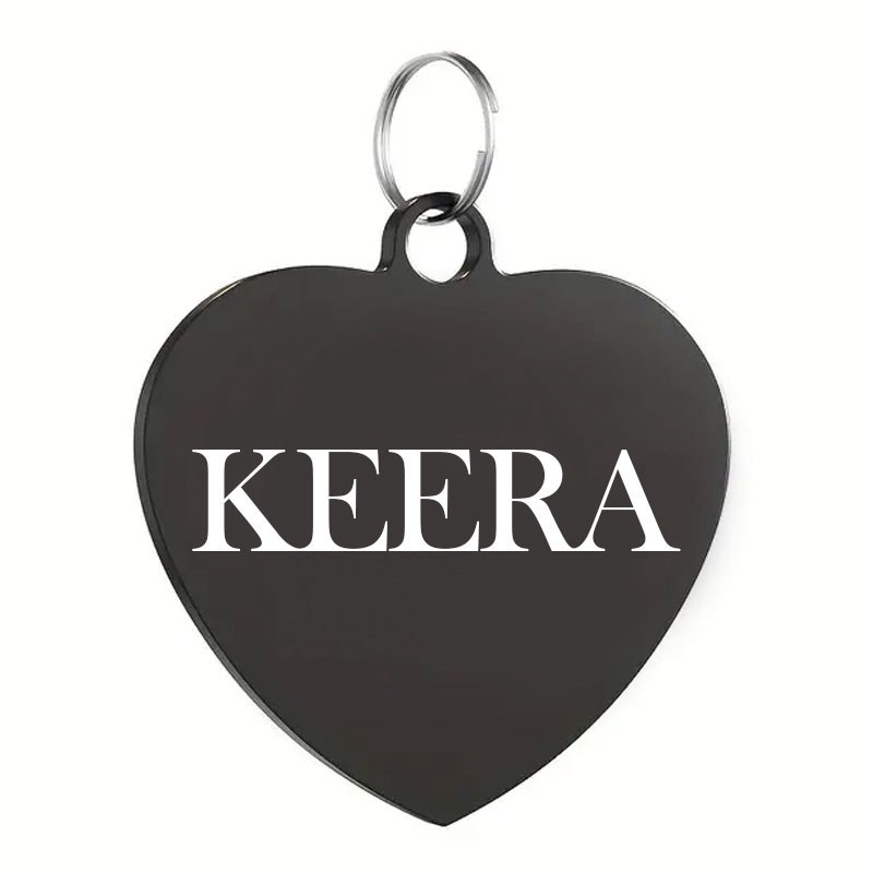 Custom Heart Pet ID Tag Deep Engraved Stainless Placa Corazon Perro Gato USA