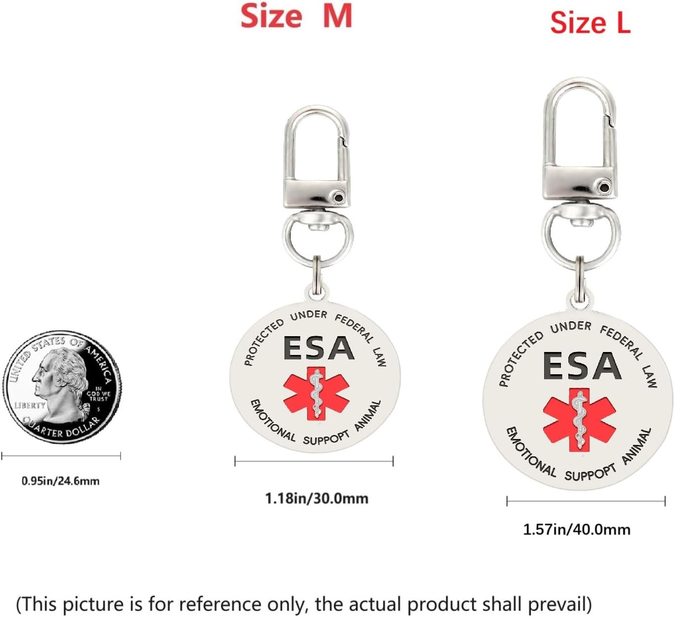 Emotional Support Animal Patches ESA Dog ID Tag Easily Attach to Collar, Harn…