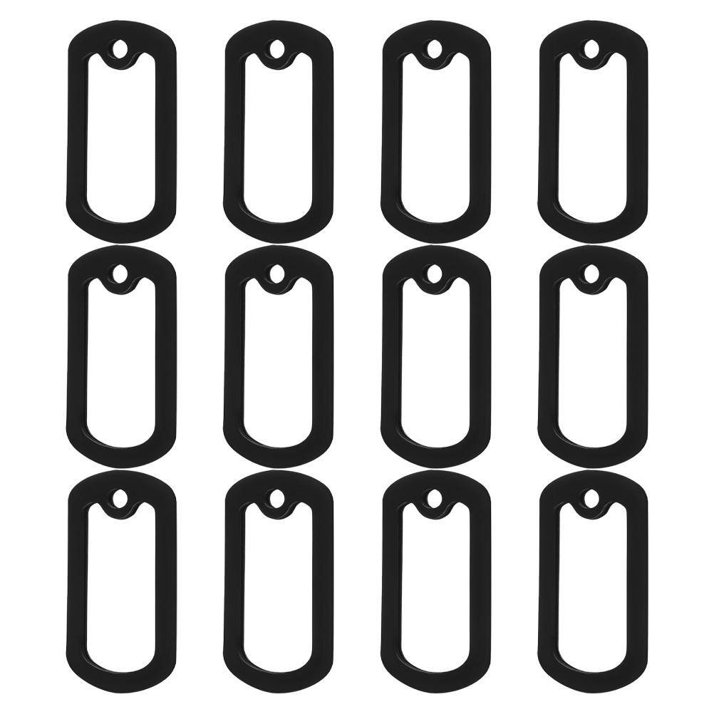 12 Pcs Dog Tag Silicone Silencers Reduce Noise Circle Protector Holder