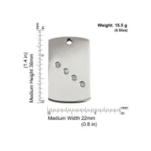 Red Dingo Pet Dog Cat ID Tag Diamante Cubic Zirconia Rectangle Free Shipping