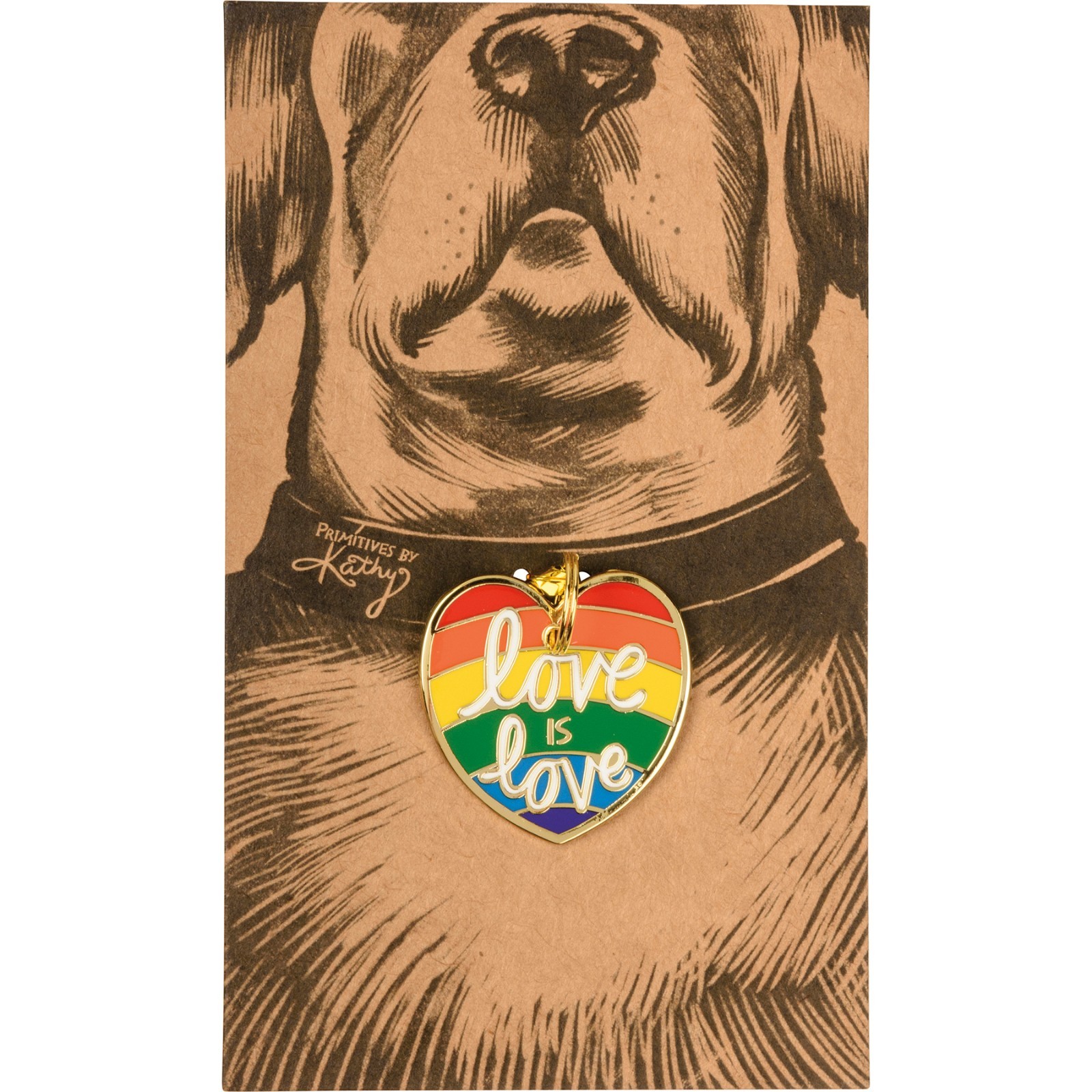 Enamel Dog Collar Charm | Rainbow Pride Love Is Love | 1.25 Inch | NEW