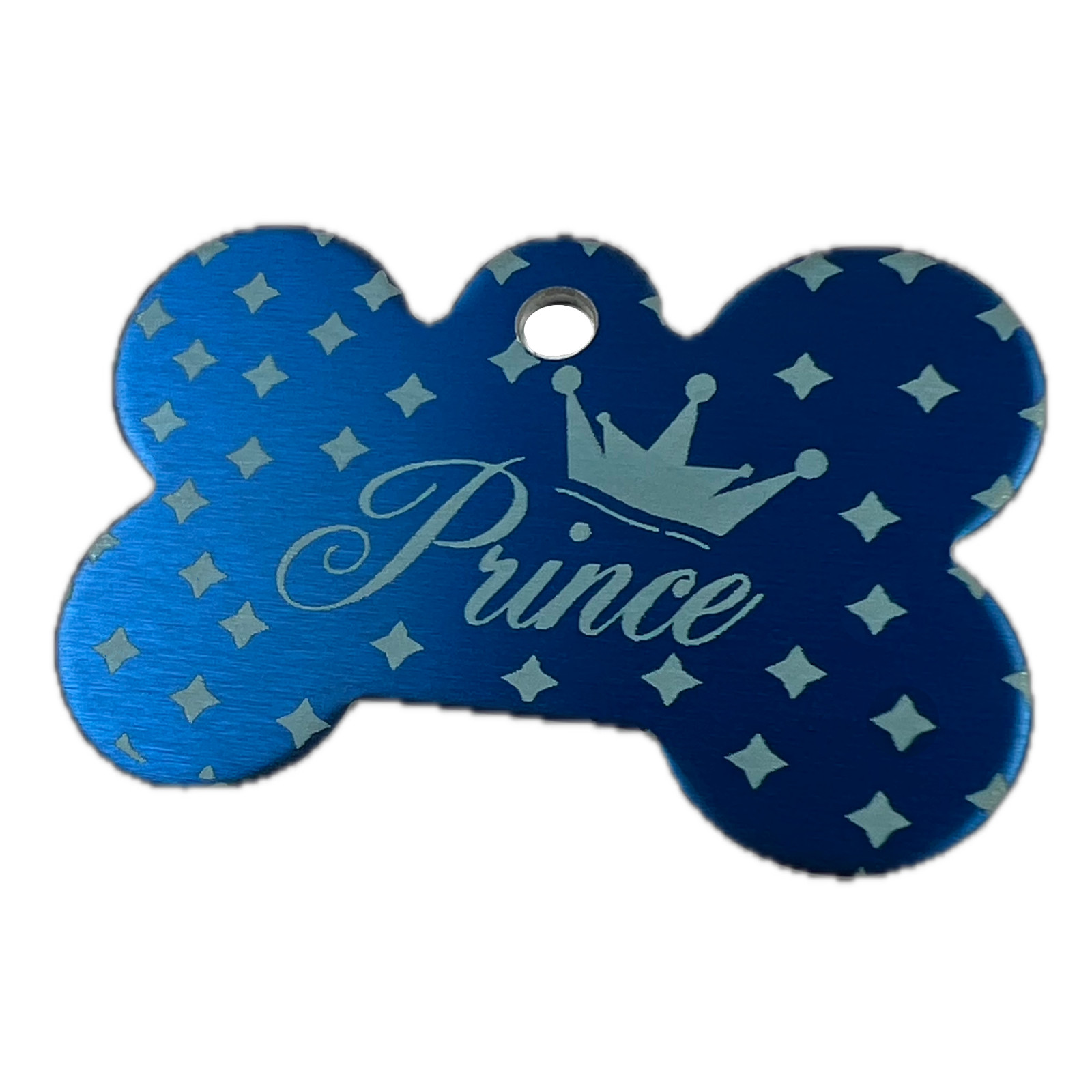 Custom Engraved Dog Tags Personalized Dog Collar Pet Tags Engraved BLUE PRINCE