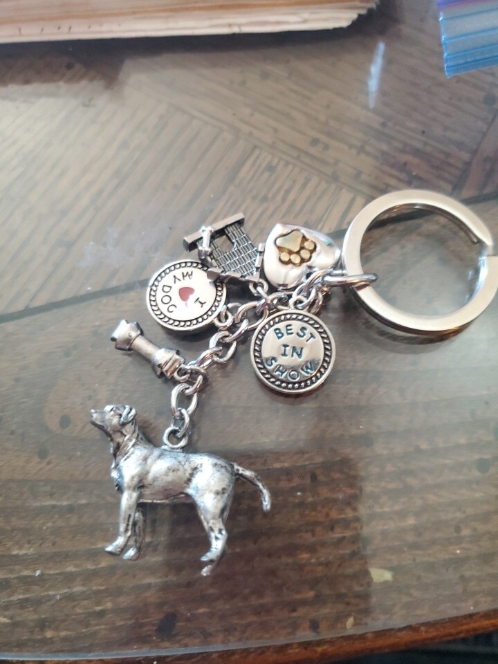 Dog Key Chain With Charms