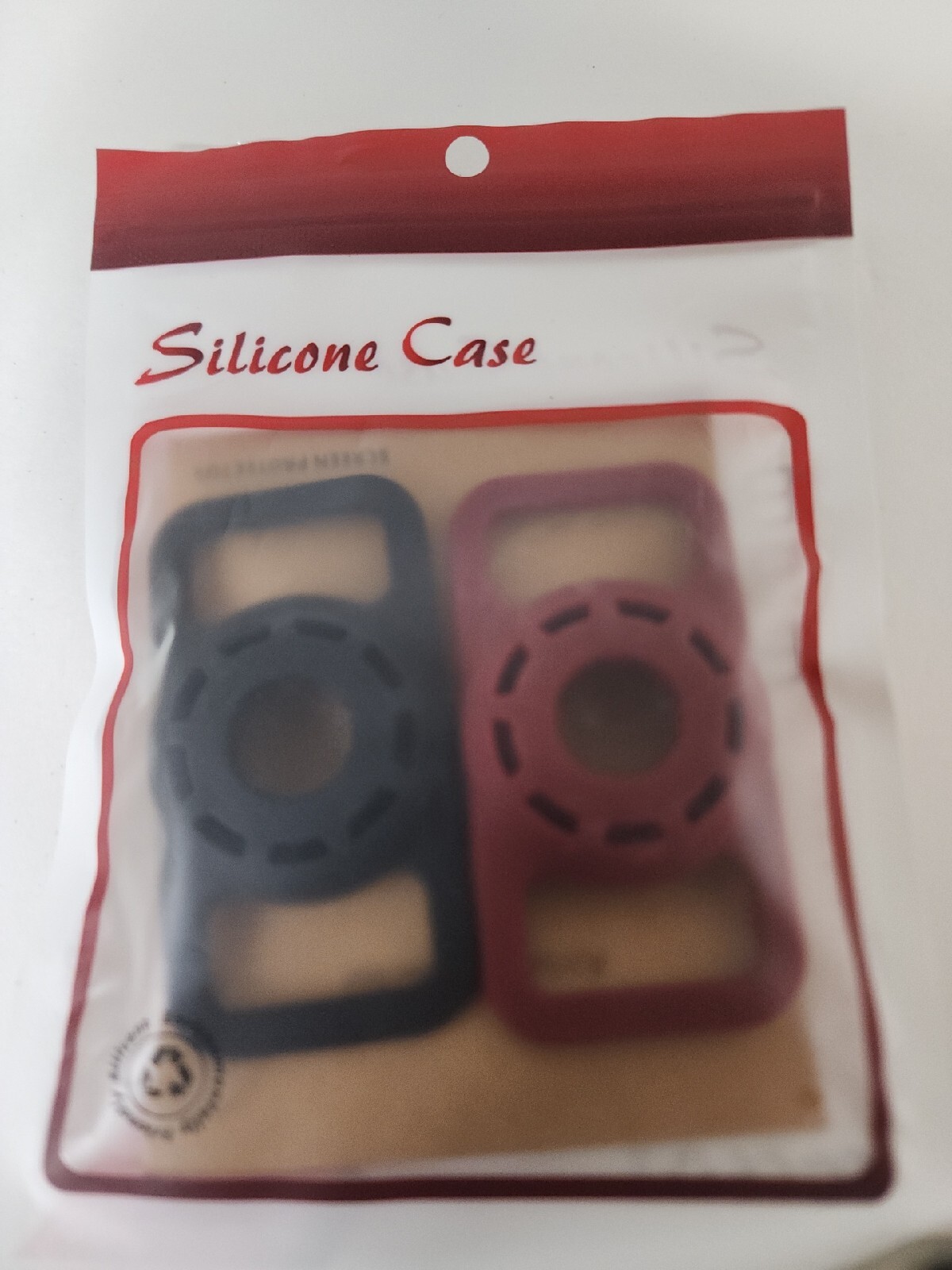 Airtag Holder for Dog Cat Collar Silicone Air Tag Case Black & Maroon (T57)